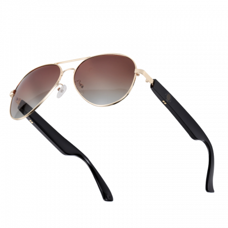 Polarizált okos napszemüveg iSEN MZ01, Brown, Uniszex, Anti-UV380, Beépített mikrofon és hangszóró, Zene és Bluetooth hívások, 60mAh [1]