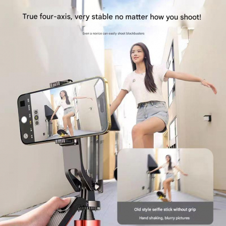 iSEN P185 Auto-sugárzó Selfie Bot Fekete, 1.8m, 360° Forgatás, Bluetooth Távirányító, Eltávolítható Fény Kitöltés, Type-C Gyors Töltés, 55mAh [6]