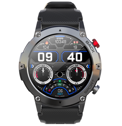 Okos óra - Okosóra Cubot C21, Fekete, 1.32" HD, HRV, ECG, Egészség- és Alvásmonitorozás, Sportmódok, Bluetooth Hívás, 300 mAh, Android 6.0 / iOS 10.0 vagy újabb