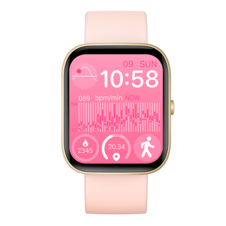 SEN C08 Okosora, Arany, Rózsaszín TPU Szij, 1.91" TFT, Pulzus, Vernyomas, Veroxigen (SpO2), Sport Modok, Hivas & Uzenet Ertesitesek, 200 mAh, Android 5.0 / iOS 10.0 [5]