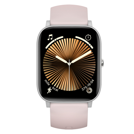 iSEN C09 Okosora, Ezüst, Rózsaszín TPU Szij, 1.85" TFT, Pulzus, Vernyomas, Veroxigen (SpO2), EKG, 7 Sport Mod, Hivas & Uzenet Ertesitesek, 200 mAh, Android 5.0 / iOS 10.0 [4]