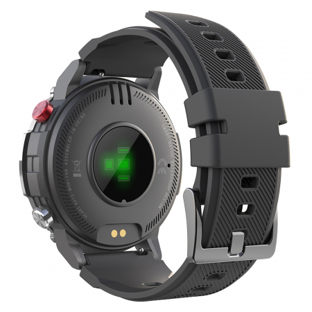 Okosóra iSEN C21 Pro Ezüst, 1,32 hüvelykes, Bluetooth hívás, Bluetooth 5.0, pulzusszám, SpO2, 19 sport, Ip68, 300 mAh [6]