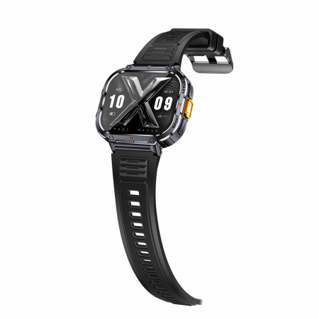 Okosóra iSEN NX23 Fekete, 2,0" HD, HRV, EKG, Egészségügyi funkciók, Sportfunkciók, Bluetooth hívás, Zenevezérlés, Zseblámpa, 400 mAh, Kompatibilis iOS és Android rendszerekkel [10]