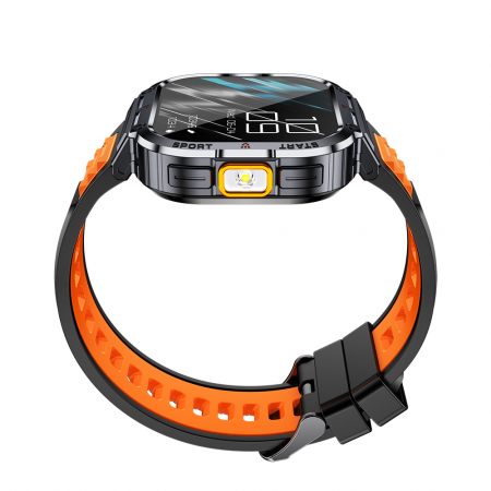 iSEN NX23 okosóra, Narancssárga, 2,0" HD, HRV, EKG, Egészségügyi funkciók, Sportfunkciók, Bluetooth hívás, Zenevezérlés, Zseblámpa, 400 mAh, Kompatibilis iOS és Android rendszerekkel [8]