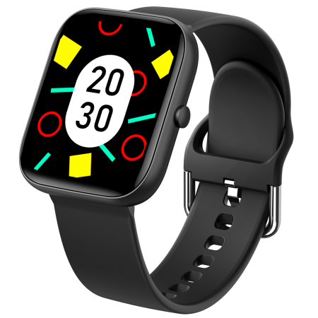 SEN C08 Okosora, Fekete, Fekete TPU Szij, 1.91" TFT, Pulzus, Vernyomas, Veroxigen (SpO2), Sport Modok, Hivas & Uzenet Ertesitesek, 200 mAh, Android 5.0 / iOS 10.0 [9]