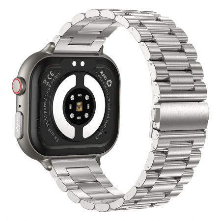 Smartwatch iSEN TK17 Ezüst, Acél, 1.91" HD, ECG, Szívritmus, Véroxigén, Glükóz, Vérnyomás, Húgysav, BMI, Alváskövetés, Sport Módok, Bluetooth Hívás, Zenevezérlés, Időjárás, 380mAh [3]