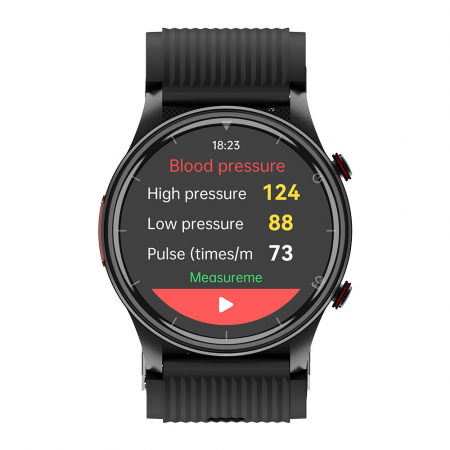 iSEN P700 Okosóra Fekete, 1.43" AMOLED, Légpumpás Vérnyomásmérő, EKG, Pulzus, Vér-oxigén, Testhőmérséklet, Alvás és Egészségfigyelés, Sport módok, BT hívás, Zenevezérlés, 300mAh [7]