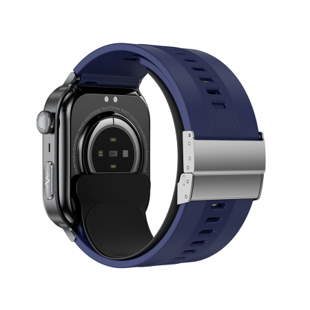 iSEN TK66 Okosóra Kék, 2.06" AMOLED, Légpumpás + Légpárnás Vérnyomásmérő, EKG, Pulzus, Vér Oxigén, Alvás és Egészségfigyelés, Sport Módok, BT Hívás, Zenevezérlés, NFC, 530mAh [6]