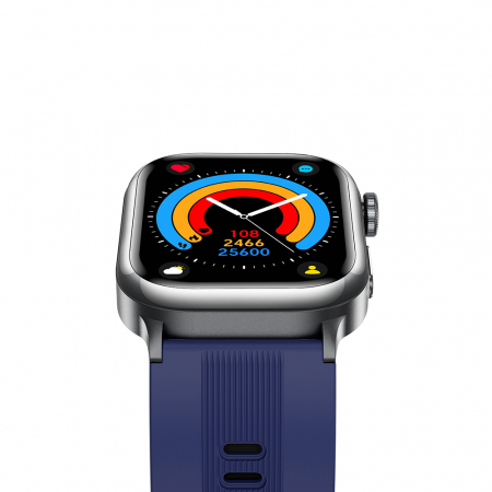 iSEN TK66 Okosóra Kék, 2.06" AMOLED, Légpumpás + Légpárnás Vérnyomásmérő, EKG, Pulzus, Vér Oxigén, Alvás és Egészségfigyelés, Sport Módok, BT Hívás, Zenevezérlés, NFC, 530mAh [5]