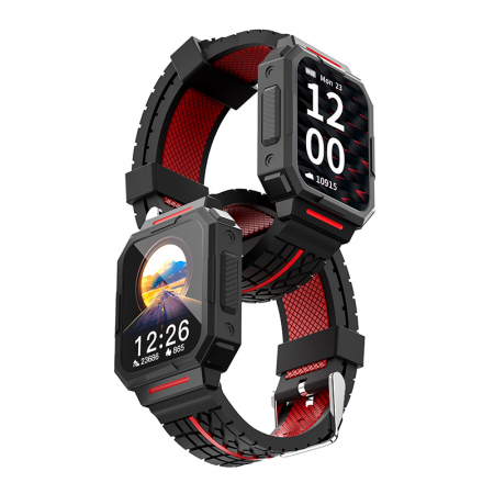 Smartwatch iSEN C1 Negru cu rosu [6]