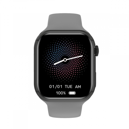 Okosóra iSEN Watch DM60, fekete, szürke szilikon karkötővel, 4G, 2,02" HD, 4GB RAM + 64GB ROM, android 8.1, Bt v4.2, nanoSIM, IP67, 800 mAh [2]