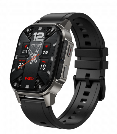 Okos óra - Smartwatch iSEN Watch DM62, 4G, 2.13" AMOLED, 2 GB RAM + 16 GB ROM, Android 8.1, Bt v4.2, HD kamera, mikrofon, nanoSIM, GPS, Egészségfigyelés, 1000mAh, IP67, Fekete