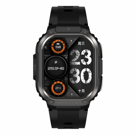 Smartwatch iSEN Watch DM63, 4G, 2.13" AMOLED, 2 GB RAM + 16 GB ROM, Android 8.1, Bt v4.2, HD kamera, mikrofon, nanoSIM, GPS, Egészségfigyelés, 1000mAh, IP67, Fekete [1]