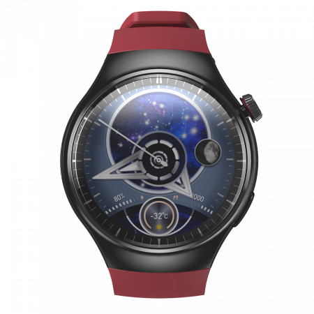 iSEN Watch DM80 Okosóra, 4G, 1.42" AMOLED HD, 2GB RAM + 16GB ROM, Android 8.1, Bt v4.2, Mikrofon, nanoSIM, GPS, Egészségfigyelés, 950mAh, Red [1]