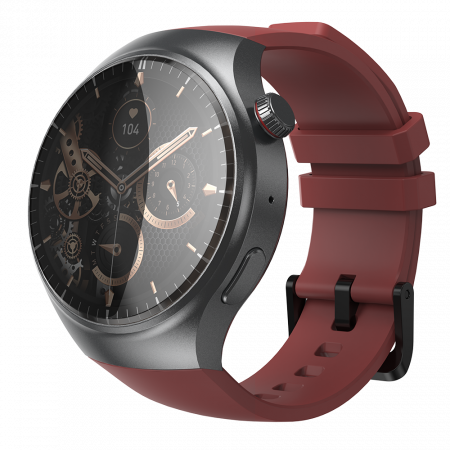 Okos óra - iSEN Watch DM80 Okosóra, 4G, 1.42" AMOLED HD, 2GB RAM + 16GB ROM, Android 8.1, Bt v4.2, Mikrofon, nanoSIM, GPS, Egészségfigyelés, 950mAh, Red