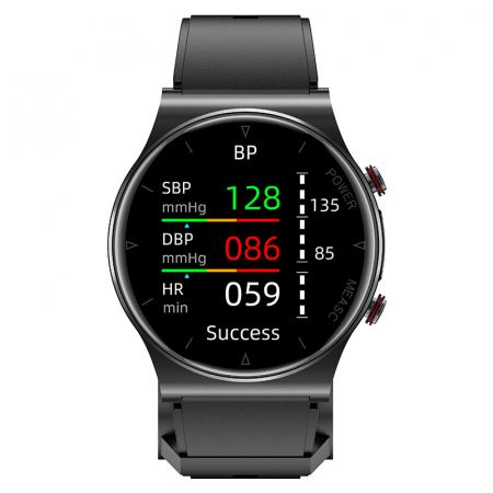 Okosóra iSEN Watch P70 Black fekete TPU karkötővel, 1,32" HD, Vérnyomás felfújható mandzsettával, EKG, HR, Hőmérséklet, Oxigén SpO2 [2]