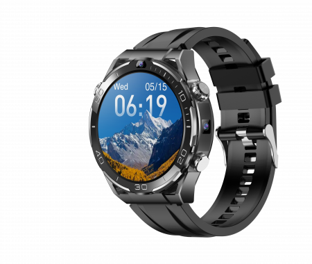 Okosóra iSEN Watch T7, Fekete, 4G, 1,5" AMOLED, HD Dual Kamera, Android 10, 6GB RAM + 128GB ROM, WiFi 5G, GPS, 800mAh, IP67, Szilikon Szíj [1]