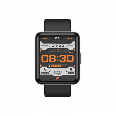 Okos óra - Okosóra iSEN Watch Q333, fekete, IPS 1.7", Pulzus, Vérnyomás, Oxigéntelítettség, Alvásfigyelés, Bt v5.0, IP67, 180mAh