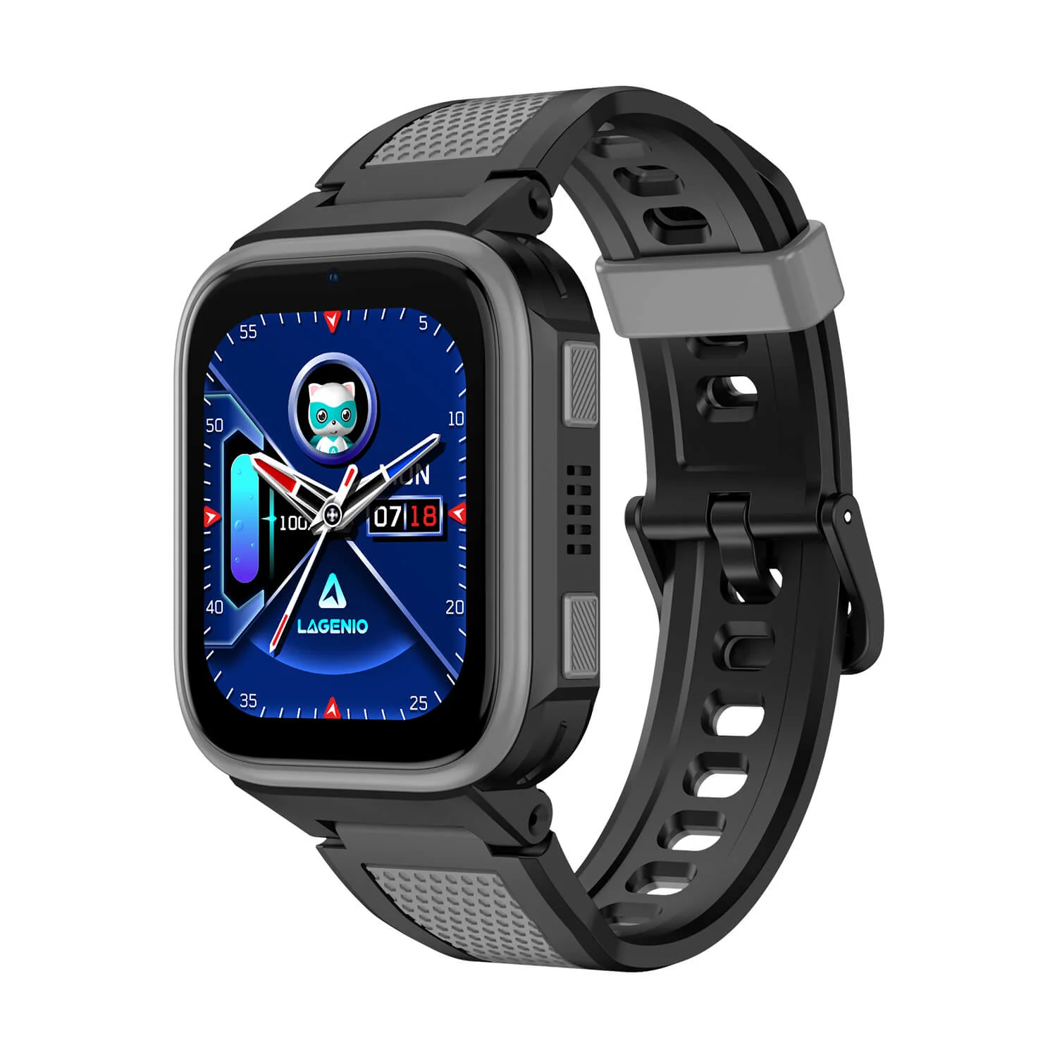 Okos óra - Okosóra LAGENIO K10, Fekete, 4G, 1.8'' AMOLED, 64 MB RAM, 128 MB ROM, 0.3MP Kamera, RTOS, GPS Nyomkövetés, Videóhívás, Üzenetek, Szülői Felügyelet, Ébresztőóra, 950mAh, 5-14 Éves Gyermekekne