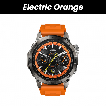 Zeblaze Stratos 2 Plus okosóra, Narancssárga, 1.43" AMOLED, HRV, ECG, Egészségfigyelés, Sportfunkciók, Bluetooth hívás, 530 mAh, Android 5.0 vagy iOS 10.0 vagy újabb [1]