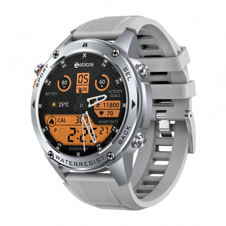 Smartwatch Zeblaze Stratos 2 Ultra 4G, Ezüst, Kettős sávos GPS, Bluetooth Hívások, 1.43" AMOLED, 500 mAh, 170+ Sportmód [2]
