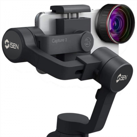 iSEN Capture 2S 3-tengelyes gimbal stabilizátor, Automatikus arc követés, Zoom vezérlés, Időfelvétel, 4000mAh [1]