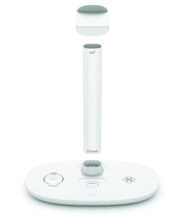 Fejhallgató állvány / Vezeték nélküli töltő iSEN 4 az 1-ben fehér, Fejhallgató töltő max 3W, Óratöltő max 2W, Telefontöltő max 15W [1]