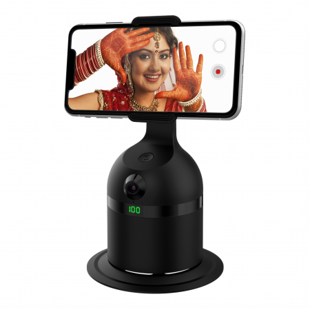 Telefon tartozékok - Suport cu sistem de stabilizare Gimbal Souing Genie 360° I20Pro Negru cu AI Smart Tracking, camera, recunoastere faciala si speaker