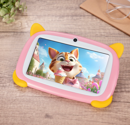 Tablet Doogee U7 Kids Rózsaszín, IPS 7" TÜV SÜD, Android 10, 4GB RAM (2GB+2GB bővíthető), 32GB ROM, MT6580, 3400mAh, Szilikon tok, Kids Apps [3]