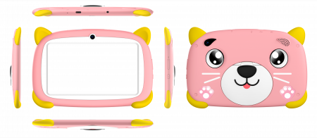 Tablet Doogee U7 Kids Rózsaszín, IPS 7" TÜV SÜD, Android 10, 4GB RAM (2GB+2GB bővíthető), 32GB ROM, MT6580, 3400mAh, Szilikon tok, Kids Apps [2]