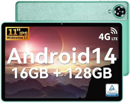 Tablet Oukitel OT11, Zöld, 4G LTE, 11" IPS, 16GB RAM (4GB + 12GB bővíthető), 128GB ROM, Android 14, 13MP Kamera, 8000mAh Akkumulátor, Dual SIM [1]