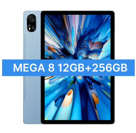Táblagépek - PC Tablet Blackview MEGA 8, Kék, 4G LTE, 13" FHD+ 90Hz, 36GB RAM (12GB + 24GB bővíthető), 256GB ROM, Android 15, Unisoc T620, 50MP+12MP+2MP, 11000mAh, 18W, Stylus, Arcfelismerés, Dual SIM Hibrid