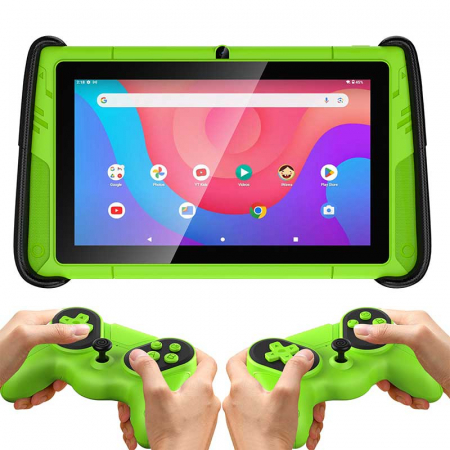 Tabletek gyerekeknek - iSEN Pritom K7 PRO Gyerek Tablet, Zöld , 7 hüvelykes HD, 4GB RAM, 64GB ROM, Android 12, Dupla Kamera, 3500mAh Akkumulátor, Wi-Fi, Bluetooth, GPS