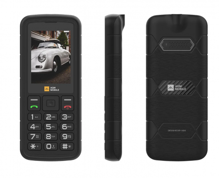 AGM M9 Rugged Mobiltelefon, 4G, 2,4" LCD kijelző, 48MB RAM, 128MB ROM, 1000mAh akkumulátor, IP68/IP69K, 108dB, Zseblámpa, Dual SIM [1]