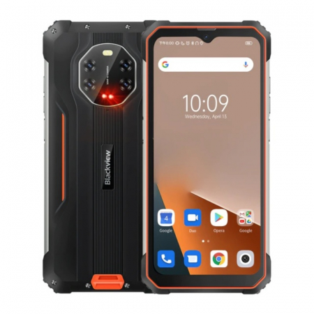 Tartós Telefonok - Mobiltelefon Blackview BL8800 Narancssárga, 5G, Éjjellátó, 6,58" IPS kijelző, 8GB RAM, 128GB ROM, Android 11, Dimensity 700, IP68, 8380mAh, Dual SIM