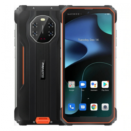Blackview mobiltelefonok - Mobiltelefon Blackview BV8800 Narancssárga, 4G, IPS 6.58" 90Hz, 2K videó, 8GB RAM, 128GB ROM, Android 11, Helio G96, NFC, 8380mAh, Dual SIM