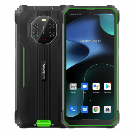 Blackview mobiltelefonok - Mobiltelefon Blackview BV8800 Zöld, 4G, IPS 6.58" 90Hz, 2K videó, 8GB RAM, 128GB ROM, Android 11, Helio G96, NFC, 8380mAh, Dual SIM