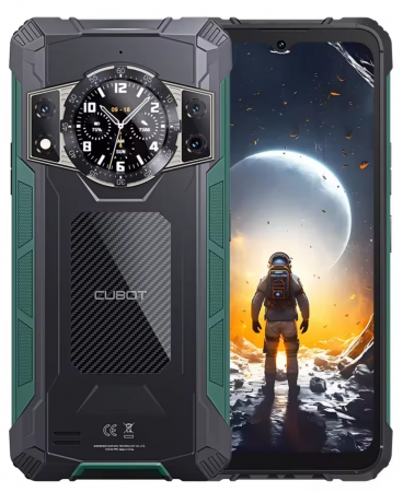 Cubot mobiltelefonok - Cubot KingKong Ace 2 mobiltelefon, Zöld, 4G, 6,56" HD+ 90Hz, 16GB RAM (6GB + 10GB bővíthető), 128GB ROM, Android 14, G85 OctaCore, 48MP + 16MP, 5100mAh, 18W, NFC, Face ID, Dual SIM