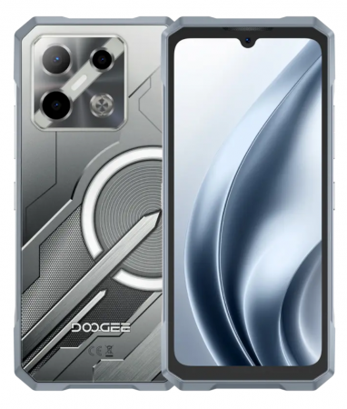 Doogee mobiltelefonok - Mobiltelefon Doogee Blade GT Play LED, Ezüstszínű, 5G, 6.72" FHD+ IPS LCD 120Hz kijelző, 50MP AI kamera, 20GB RAM (8GB+12GB bővíthető), 256GB ROM, Android 14, Dimensity 7025, 5800mAh, 18W, Dual SIM