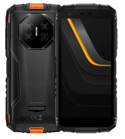 Tartós Telefonok - Mobiltelefon Doogee Fire 3 Pro, Narancssárga, 4G, 5.5" HD+ IPS, 16GB RAM (4GB + 12GB bővített), 128GB ROM, 16 MP, Android 15, Unisoc T7200, Éjjellátó, NFC, Fordított töltés, 8350mAh, 18W, Két SIM