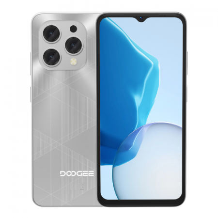 Doogee N55 Plus Okostelefon, Szurke, 4G, 6.56" HD+ 90Hz IPS, Android 14, 20GB RAM (8GB+12GB bővíthető), 128GB ROM, 13MP + 8MP kamerák, 5150mAh, Dual SIM