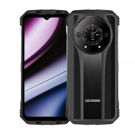 Doogee mobiltelefonok - Doogee S110 Fekete mobiltelefon, 4G, 6.58" FHD+ kijelző, 22GB RAM (12GB + 10GB bővíthető), 256GB ROM, Android 13, Helio G99, 10800mAh akkumulátor, 66W töltés, NFC, OTG, Dual SIM