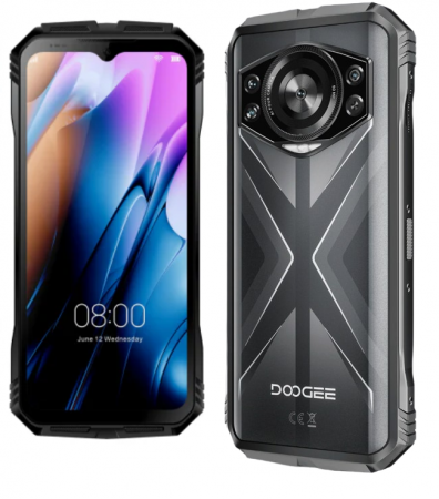 Tartós Telefonok - Doogee S118 mobiltelefon, ezüst színű, 4G, 6,72” FHD+ 120Hz IPS kijelző, 32GB RAM (12GB + 20GB bővíthető), 512GB ROM, Android 14, Helio G100 nyolcmagos, 50MP+32MP, 10800mAh, 33W, Dual SIM