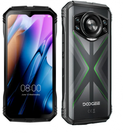 Tartós Telefonok - Doogee S118 mobiltelefon, Zöld, 4G, 6,72” FHD+ 120Hz IPS kijelző, 32GB RAM (12GB + 20GB bővíthető), 512GB ROM, Android 14, Helio G100 nyolcmagos, 50MP+32MP, 10800mAh, 33W, Dual SIM