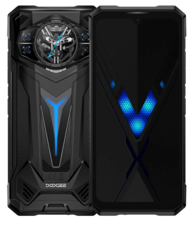 5G Okostelefonok - Doogee S200 Ultra Mobiltelefon, Fekete, 5G, 6.72" IPS FHD+, 1.32" AMOLED hátsó kijelző, 48GB RAM (12GB+36GB bővíthető), 1TB ROM, 100MP, Android 15, Dimensity 7400, 11000mAh, 66W, Dual SIM