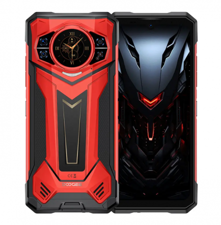 Doogee mobiltelefonok - Doogee S200 Plus Mobiltelefon, Piros, 5G, Kettős kijelző (6.72" IPS FHD+ & 1.32" AMOLED), 32GB RAM (12GB+20GB bővíthető), 512GB ROM, 100MP AI Tripla Kamera, Android 14, Dimensity 7300, 10100mAh, 33W,