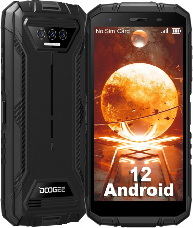 Doogee mobiltelefonok - Telefon mobil Doogee S41 Negru, 4G, IPS HD+ 5.5", 3GB+ 3GB RAM, 16GB ROM, Android 12, Helio A22 OctaCore, GPS, IP68, 6300mAh, Dual SIM