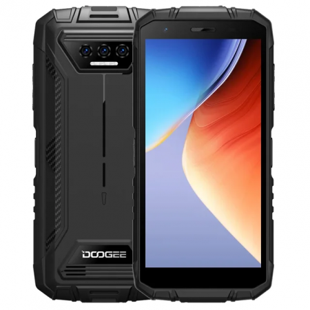 Doogee mobiltelefonok - Mobiltelefon Doogee S41 Plus Fekete, 4G, IPS 5.5", 8GB RAM (4GB + 4GB bővíthető), 128GB ROM, 13MP+8MP, Android 13, Spreadtrum T606 Octa Core, GPS, NFC, 6300mAh, Dual SIM