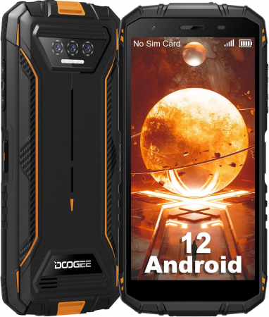 Doogee mobiltelefonok - Telefon mobil Doogee S41 Portocaliu, 4G, IPS HD+ 5.5", 3GB+ 3GB RAM, 16GB ROM, Android 12, Helio A22 OctaCore, GPS, 6300mAh, DualSIM