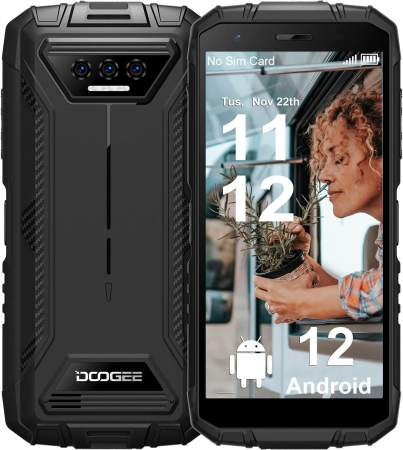 Telefon mobil Doogee S41 Pro Negru, 4G, IPS 5.5", 7GB RAM(4GB+ 3GB extensibil), 32GB ROM, 5MP+8MP, Android 12, Helio A22 Quad Core, GPS, NFC,  6300mAh, DualSIM [1]